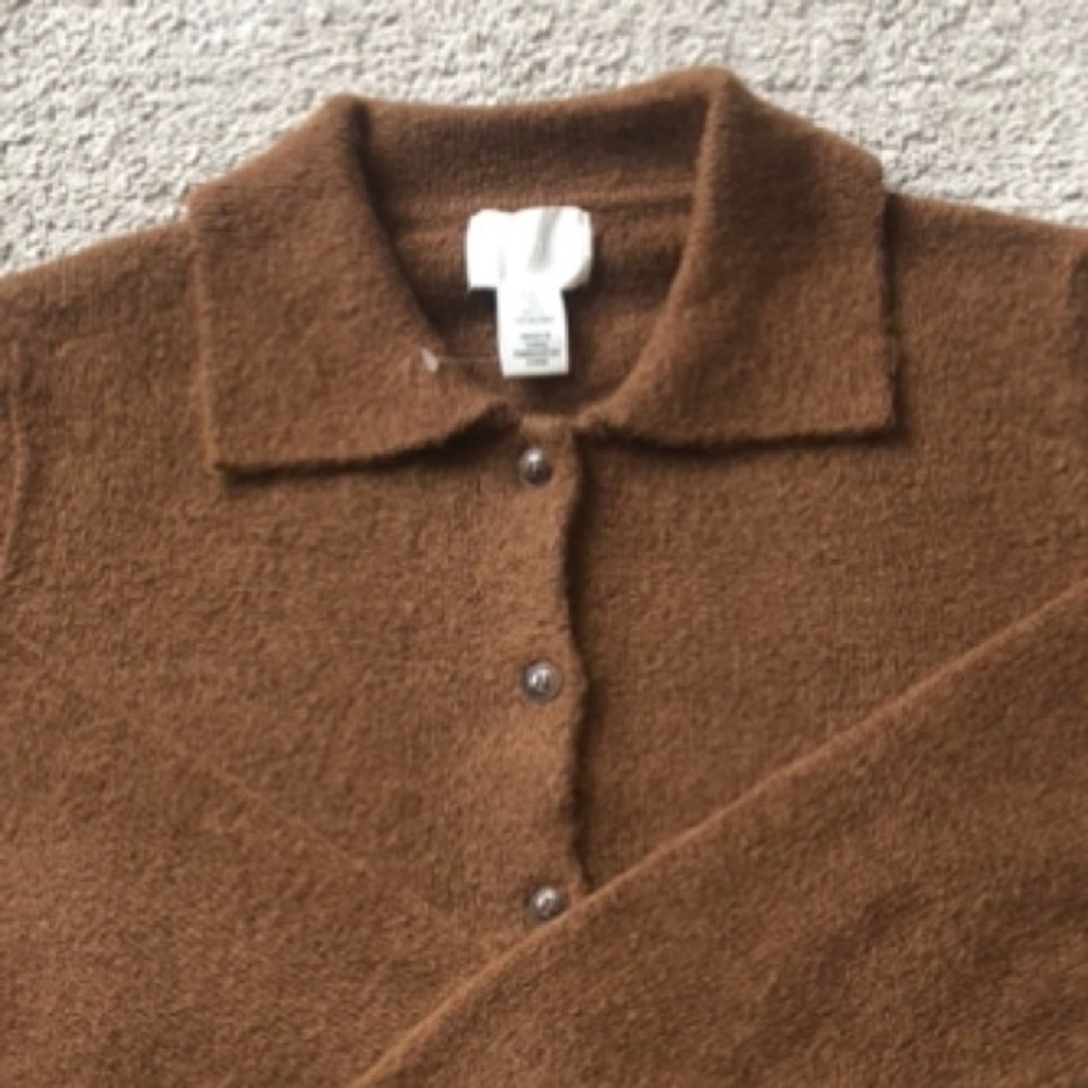 H&M Chestnut Brown Collared Button Down Cardigan.NWOT. - Picture 2 of 2